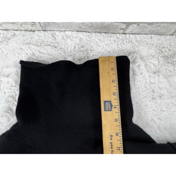 J. Jill Sweater Italian Yarn Wool Cashmere Turtleneck Tunic Black Size Large - Picture 7 of 14
